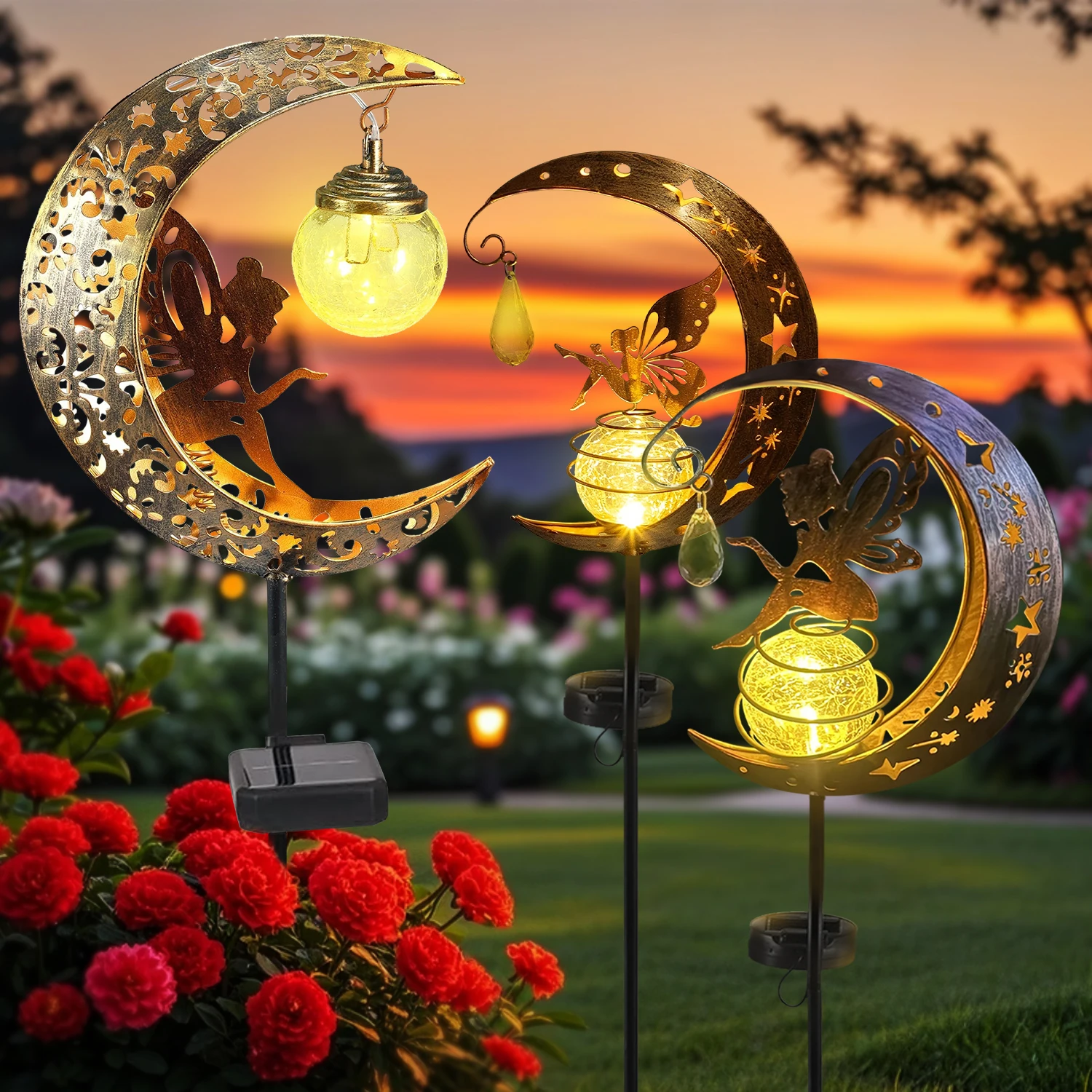 1 Pc Solar Outdoor Garden Lights The Moon and The Fairy Fairy Lights Waterproof Crackle Glass Globe Led Landscape Lighting
1 Pc Solar Outdoor Garden Lights The Moon and The Fairy Fairy Lights Waterproof Crackle Glass Globe Led Landscape Lighting