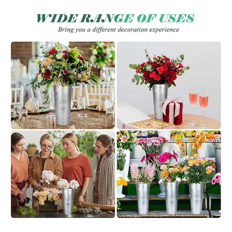 ABKY-6 Pcs Galvanized Bucket Flower Bar,10 Inch Flower Bucket With Handles, Flower Bar Supplies And Buckets Farmhouse Vases
ABKY-6 Pcs Galvanized Bucket Flower Bar,10 Inch Flower Bucket With Handles, Flower Bar Supplies And Buckets Farmhouse Vases