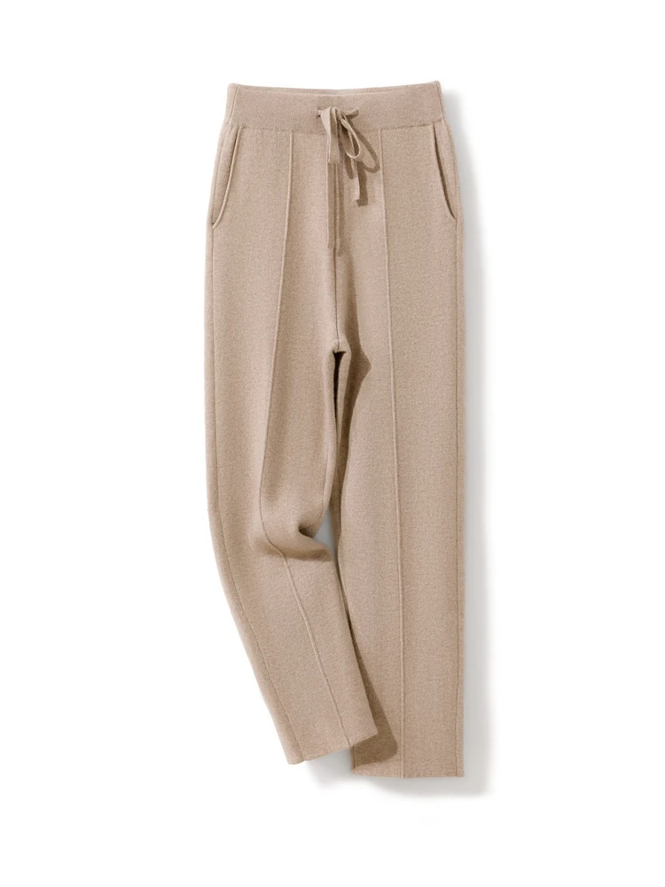 New 100% Pure Cashmere Knitted Straight Leg Pants Men High Waisted Full Length Soild Loose Smart Casual Trousers High Quality
New 100% Pure Cashmere Knitted Straight Leg Pants Men High Waisted Full Length Soild Loose Smart Casual Trousers High Quality
