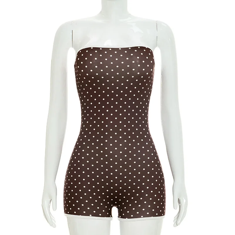 New polka dot print contrasting color strapless tight jumpsuit women
New polka dot print contrasting color strapless tight jumpsuit women