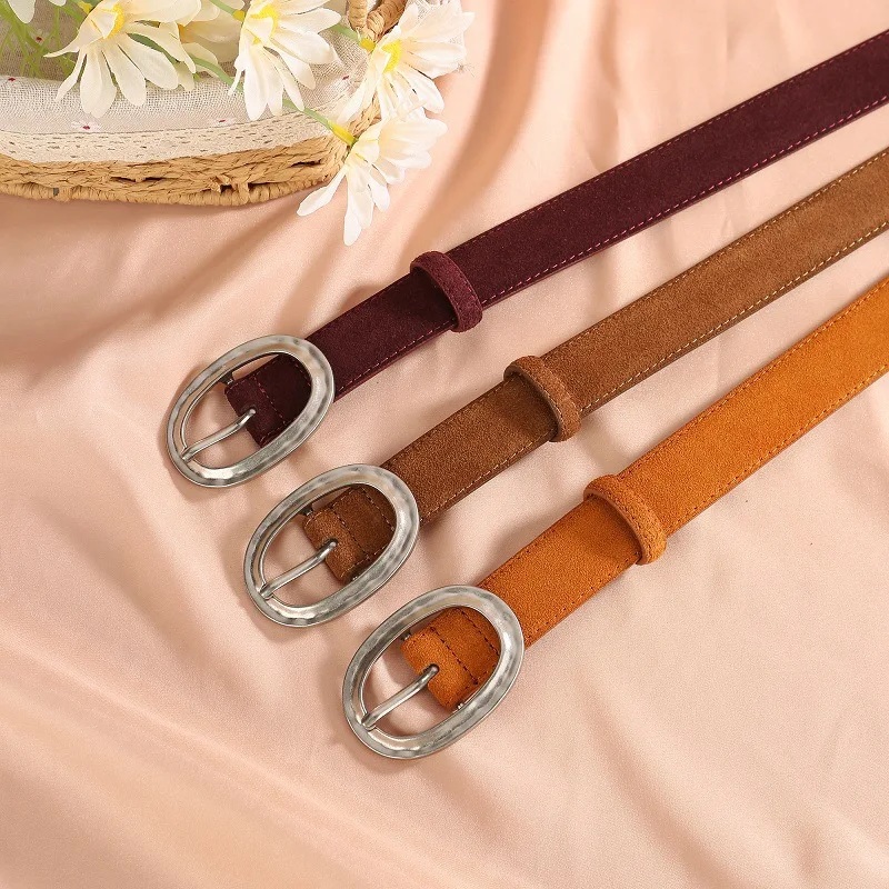 Retro round buckle genuine leather belt for women, frosted cowhide velvet versatile decorative jeans, suit, women's belt
Retro round buckle genuine leather belt for women, frosted cowhide velvet versatile decorative jeans, suit, women's belt