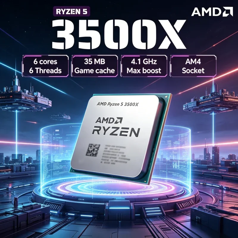 Socket AM4 CPU AMD Ryzen 5 3500X 3.6GHz Six-Core Six-Thread 7NM 65W 32M L3 PN 100-000000158 Supplied Unpackaged
Socket AM4 CPU AMD Ryzen 5 3500X 3.6GHz Six-Core Six-Thread 7NM 65W 32M L3 PN 100-000000158 Supplied Unpackaged