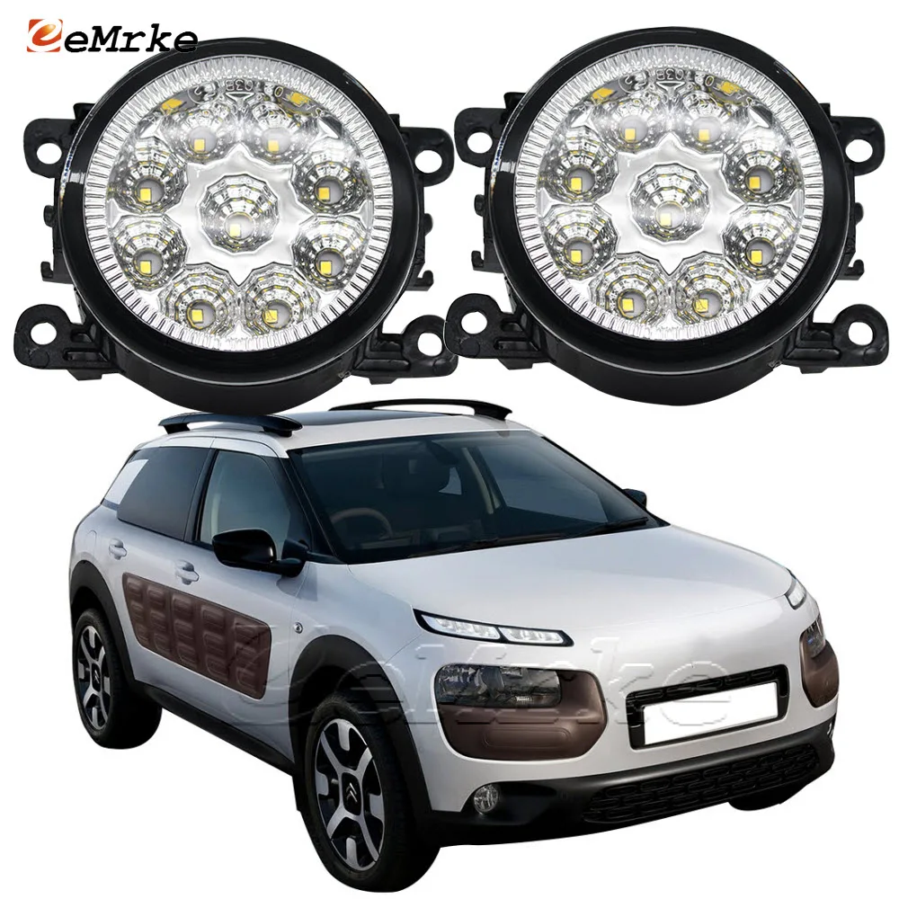 Пара светодиодных противотуманных фар, передняя фара для Citroen C4 Cactus 2015 2016 2017 2018 2019 H11 12 В, Галогенные Противотуманные фары DRL