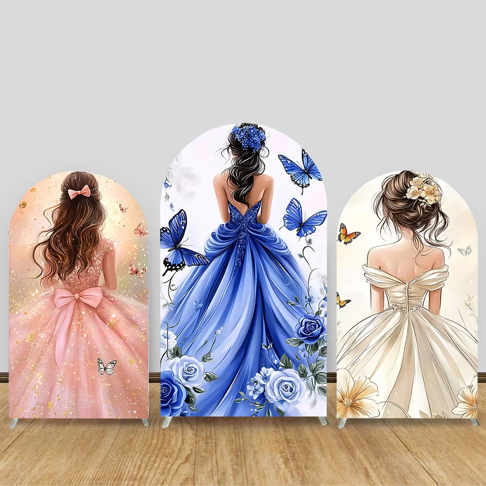 Quinceanera 15 Year Girl Birthday Arch Backdrop Cover Blue Princess Dress Flowers Butterfly Party Decor Background Photo Studio
Quinceanera 15 Year Girl Birthday Arch Backdrop Cover Blue Princess Dress Flowers Butterfly Party Decor Background Photo Studio