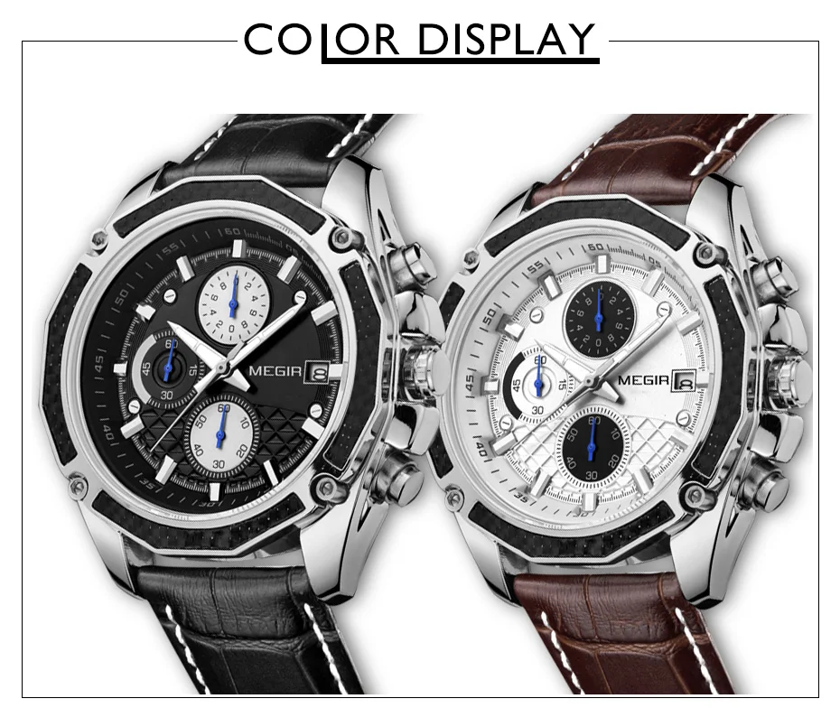 MEGIR Luxury Brand Design Men's Quartz Watch with 3 Sub-dials Chronograph Date Casual Sports Wristwatch gift for Him
MEGIR Luxury Brand Design Men's Quartz Watch with 3 Sub-dials Chronograph Date Casual Sports Wristwatch gift for Him