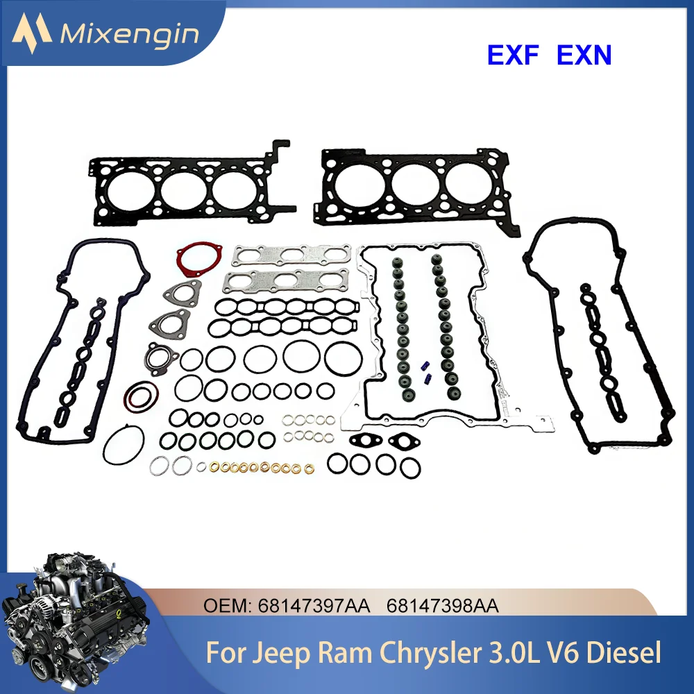 Engine Parts Full Gasket Rebuild Overhaul Kit For Jeep Grand Cherokee Chryslerv 300C RAM 1500 3.0L V6 Diesel EXF EXN 68147398AA
Engine Parts Full Gasket Rebuild Overhaul Kit For Jeep Grand Cherokee Chryslerv 300C RAM 1500 3.0L V6 Diesel EXF EXN 68147398AA