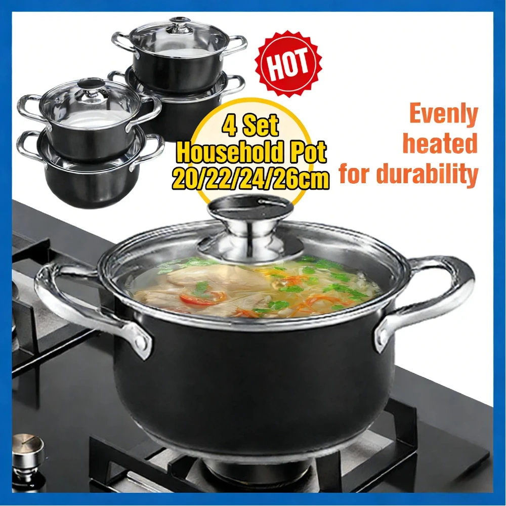 8Pcs Stainless Steel Cookware Set with Glass Lid Universal Cooking Pot Combination Stockpot Cookware Suit for Soup Cooking Stove
8Pcs Stainless Steel Cookware Set with Glass Lid Universal Cooking Pot Combination Stockpot Cookware Suit for Soup Cooking Stove