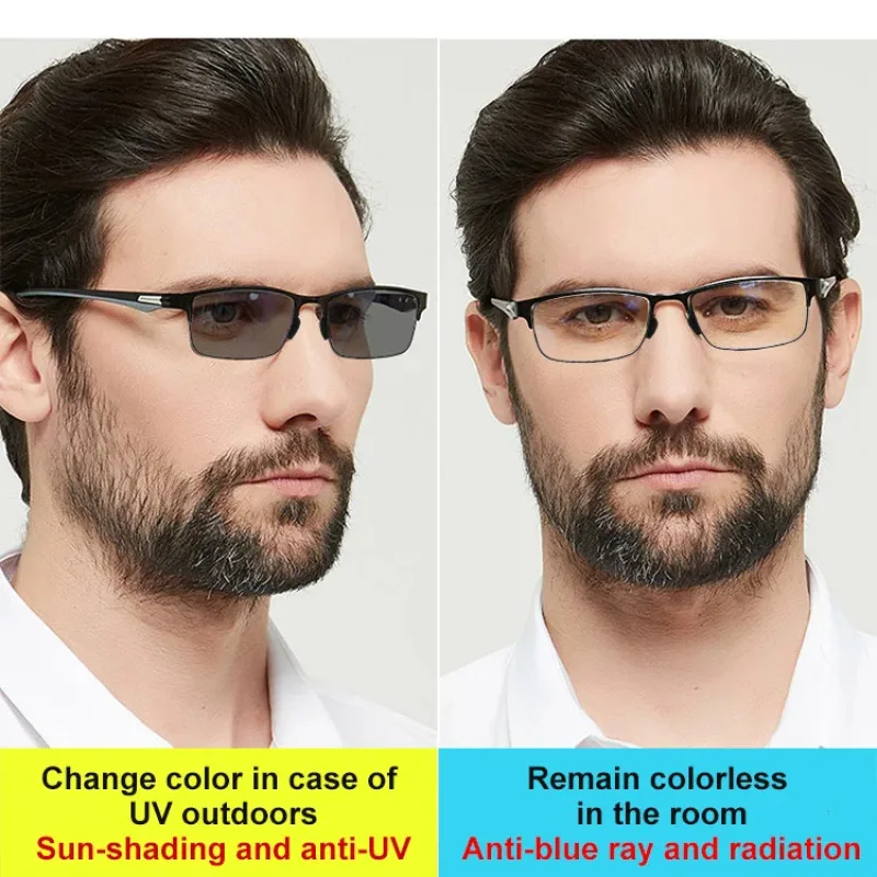 Business far and near colorchanging metal antiblue light smart progressive multifocal glasses
Business far and near colorchanging metal antiblue light smart progressive multifocal glasses