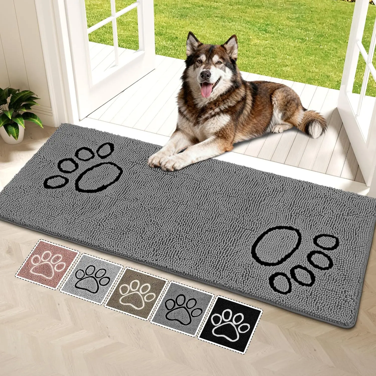 Super Absorbent Dog Door Mat, 60x24 Anti-Slip Washable Pet Rug for Muddy Paws and Moisture Absorption
Super Absorbent Dog Door Mat, 60x24 Anti-Slip Washable Pet Rug for Muddy Paws and Moisture Absorption