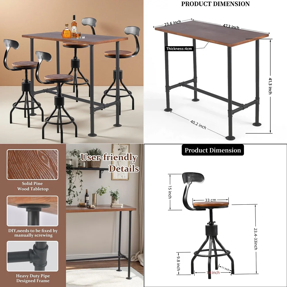 Swivel Bar Stools Set of 4, 30 Inch Bar Height Barstools, Black Faux Leather Bar Stool with High Backrest amp Solid Wood Legs a
Swivel Bar Stools Set of 4, 30 Inch Bar Height Barstools, Black Faux Leather Bar Stool with High Backrest amp Solid Wood Legs a