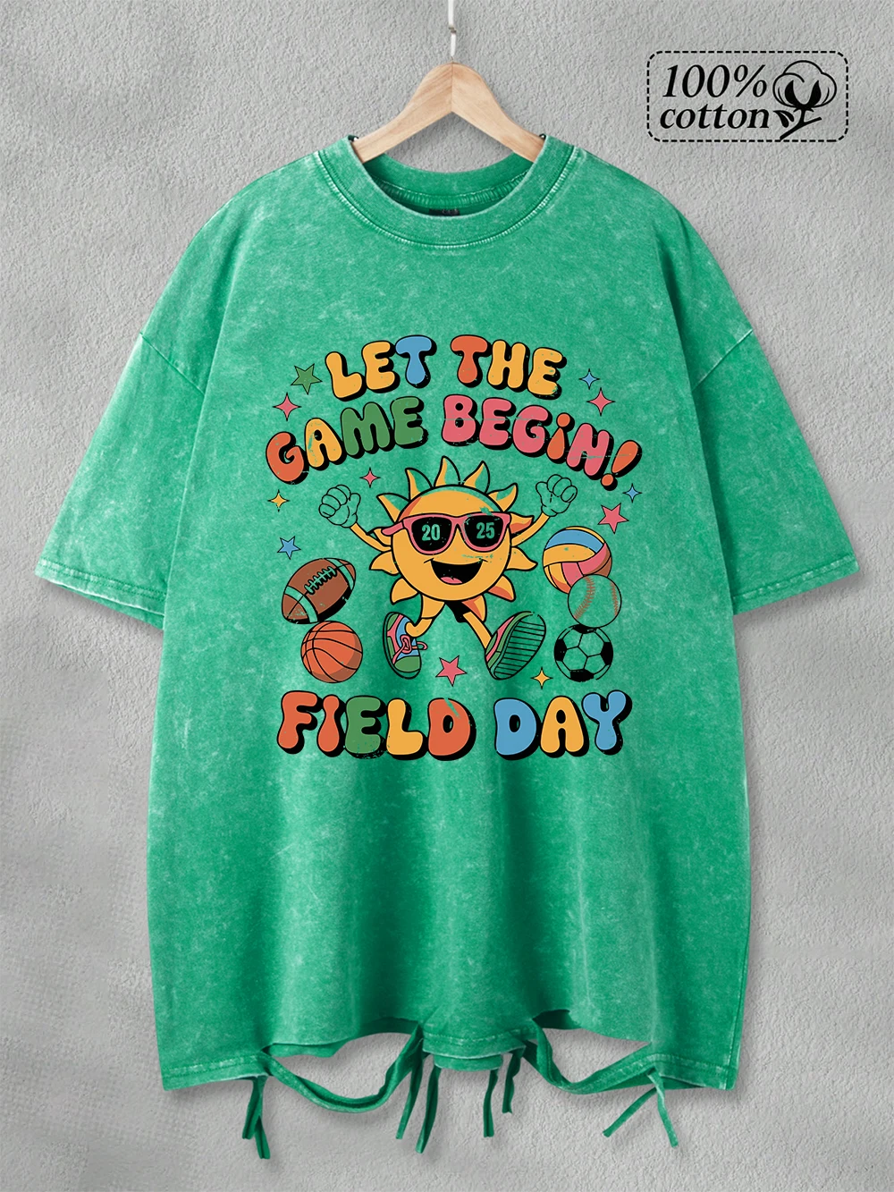 Cotton Washed T-Shirt Women Oversized Let The Game Beging Field Day Print Tops O-Neck Distressed Holes T Shirt Summer Clothes
Cotton Washed T-Shirt Women Oversized Let The Game Beging Field Day Print Tops O-Neck Distressed Holes T Shirt Summer Clothes