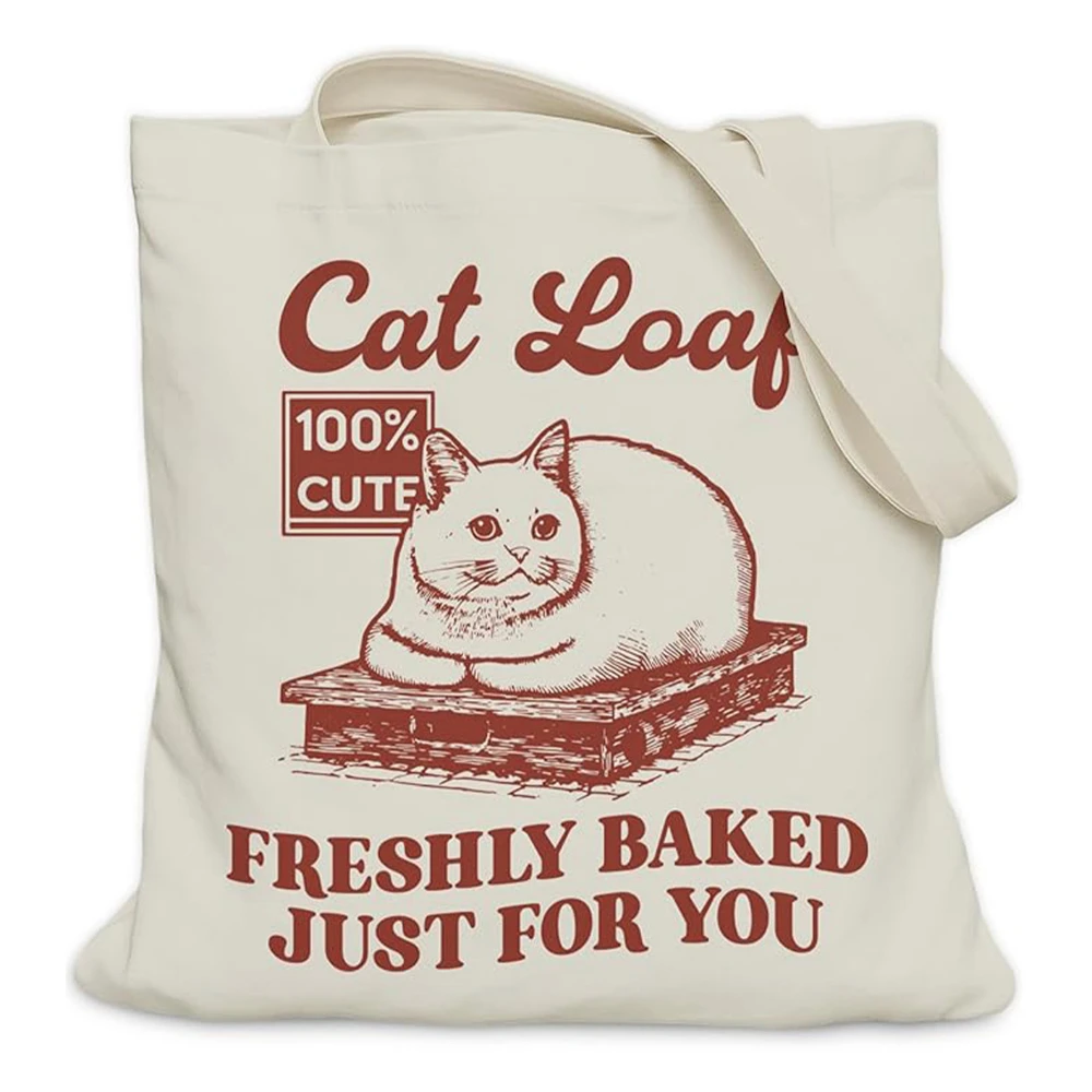 Cat Loaf Freshly Baked 100% Cute Funny Cat Print Canvas Tote Bag, Shoulder Bag, Humorous Gift for Cat Lovers for School Work Use
Cat Loaf Freshly Baked 100% Cute Funny Cat Print Canvas Tote Bag, Shoulder Bag, Humorous Gift for Cat Lovers for School Work Use