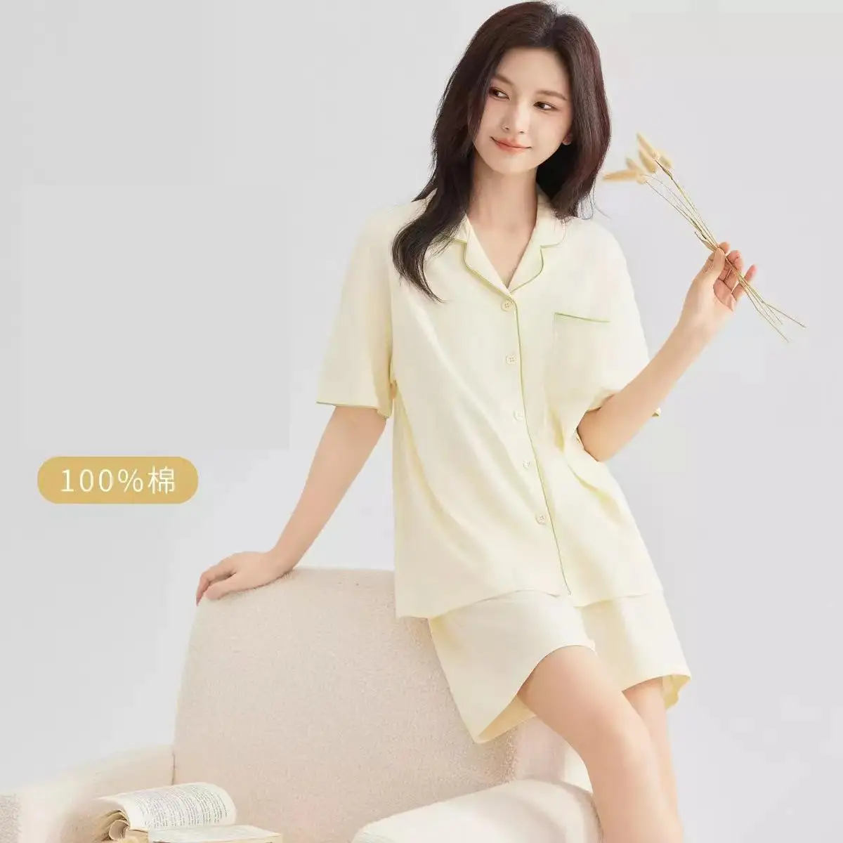 Pajamas 2024 New Summer Women's Short Sleeved Shorts Thin Soft With Chest Pads Solid Color Home Clothes Nightshirt Female Xxl
Pajamas 2024 New Summer Women's Short Sleeved Shorts Thin Soft With Chest Pads Solid Color Home Clothes Nightshirt Female Xxl