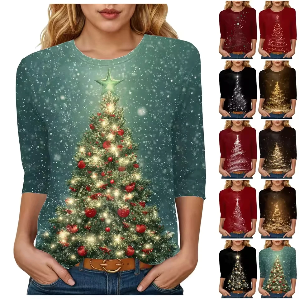 Christmas T Shirts Shirts For Women Christmas 2025 Womens Christmas Tree Printed Tshirts Tops Trendy Cute 3/4 Length ropa mujer
Christmas T Shirts Shirts For Women Christmas 2025 Womens Christmas Tree Printed Tshirts Tops Trendy Cute 3/4 Length ropa mujer