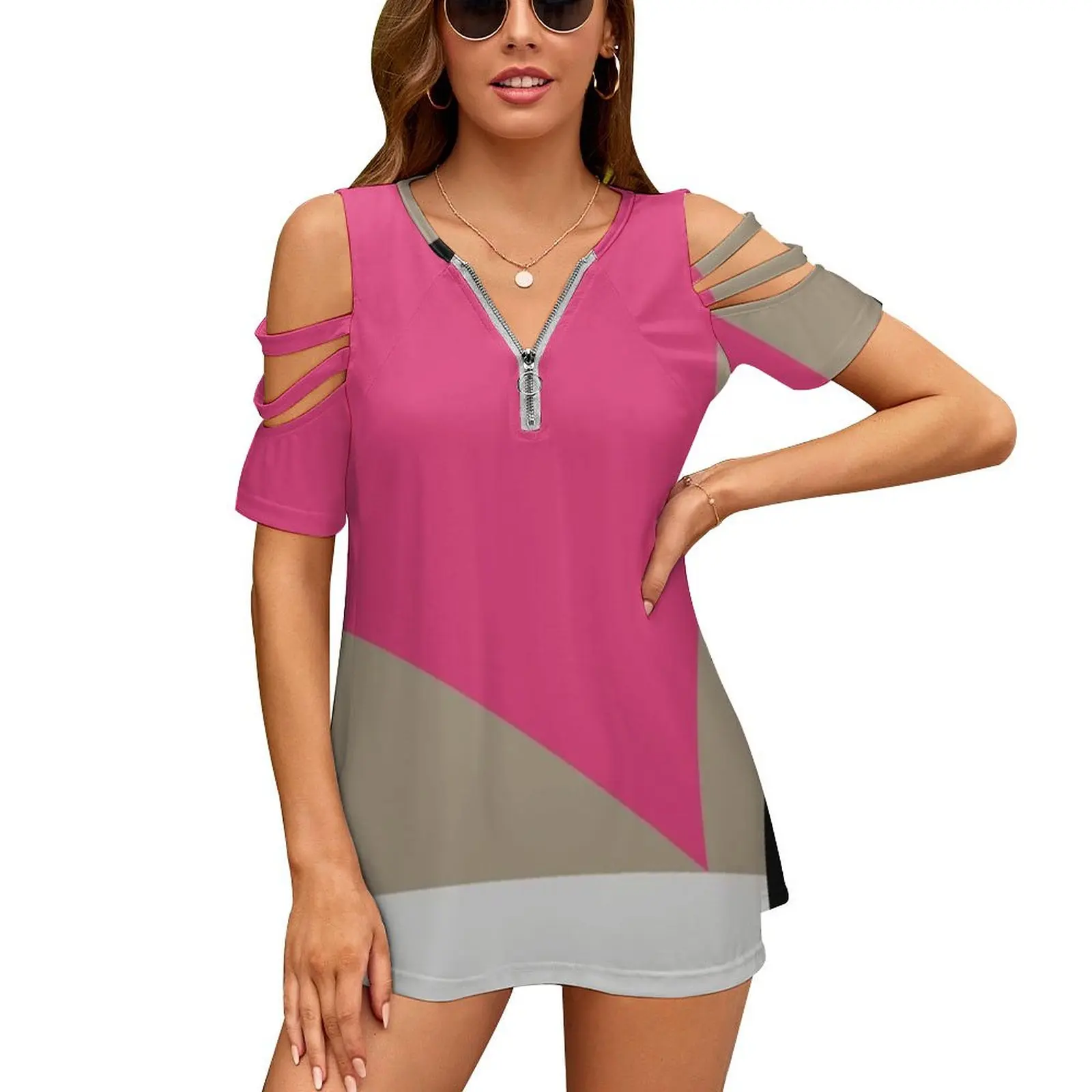 Mid Century Modern Vintage Inspired Colorfield Geometric Women'S T-Shirt New Fashion Printed Zipper V-Neck Short Sleeve T
Mid Century Modern Vintage Inspired Colorfield Geometric Women'S T-Shirt New Fashion Printed Zipper V-Neck Short Sleeve T