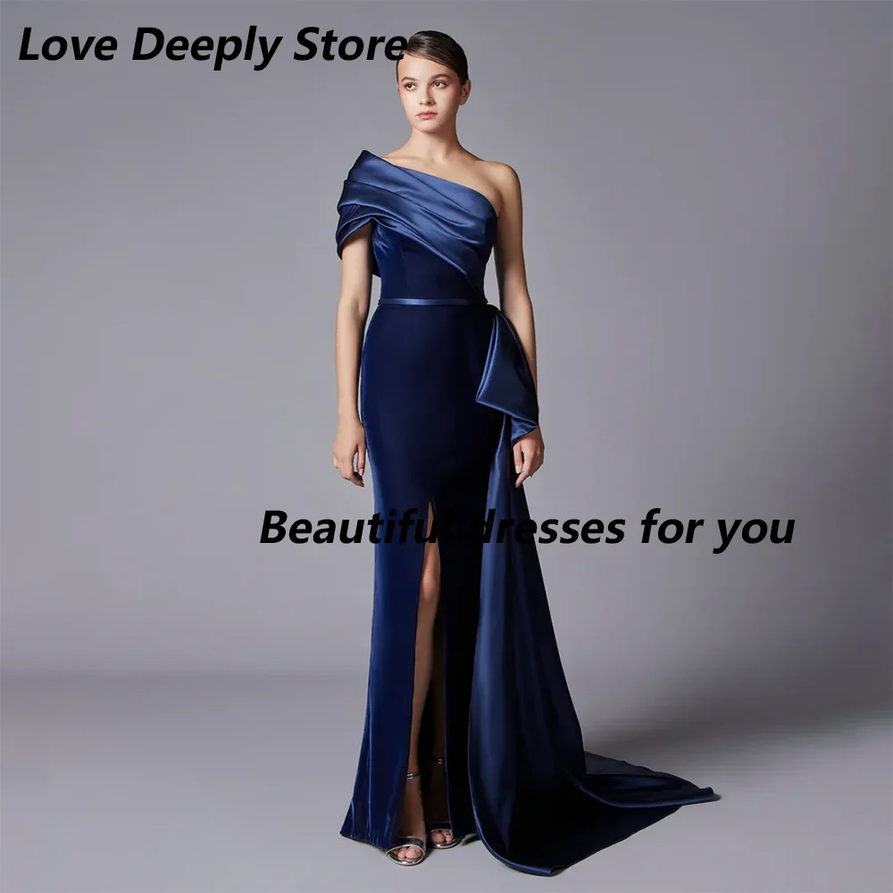 Customized One Shoulder Evening Dress Mermaid Pleat Side Slit Sweep Train Saudi Arab Formal Occasion Dresses Prom Gown
Customized One Shoulder Evening Dress Mermaid Pleat Side Slit Sweep Train Saudi Arab Formal Occasion Dresses Prom Gown