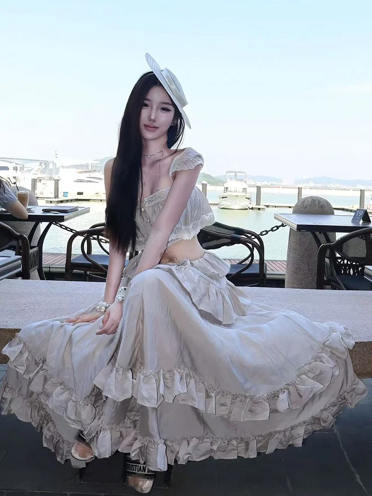 Beach Vacation Lace Patchwork Halter Top Skirt Set Women Elegant Lady Heavy Work Short Sleeve High Waist Spring Summer Autumn...
Beach Vacation Lace Patchwork Halter Top Skirt Set Women Elegant Lady Heavy Work Short Sleeve High Waist Spring Summer Autumn...