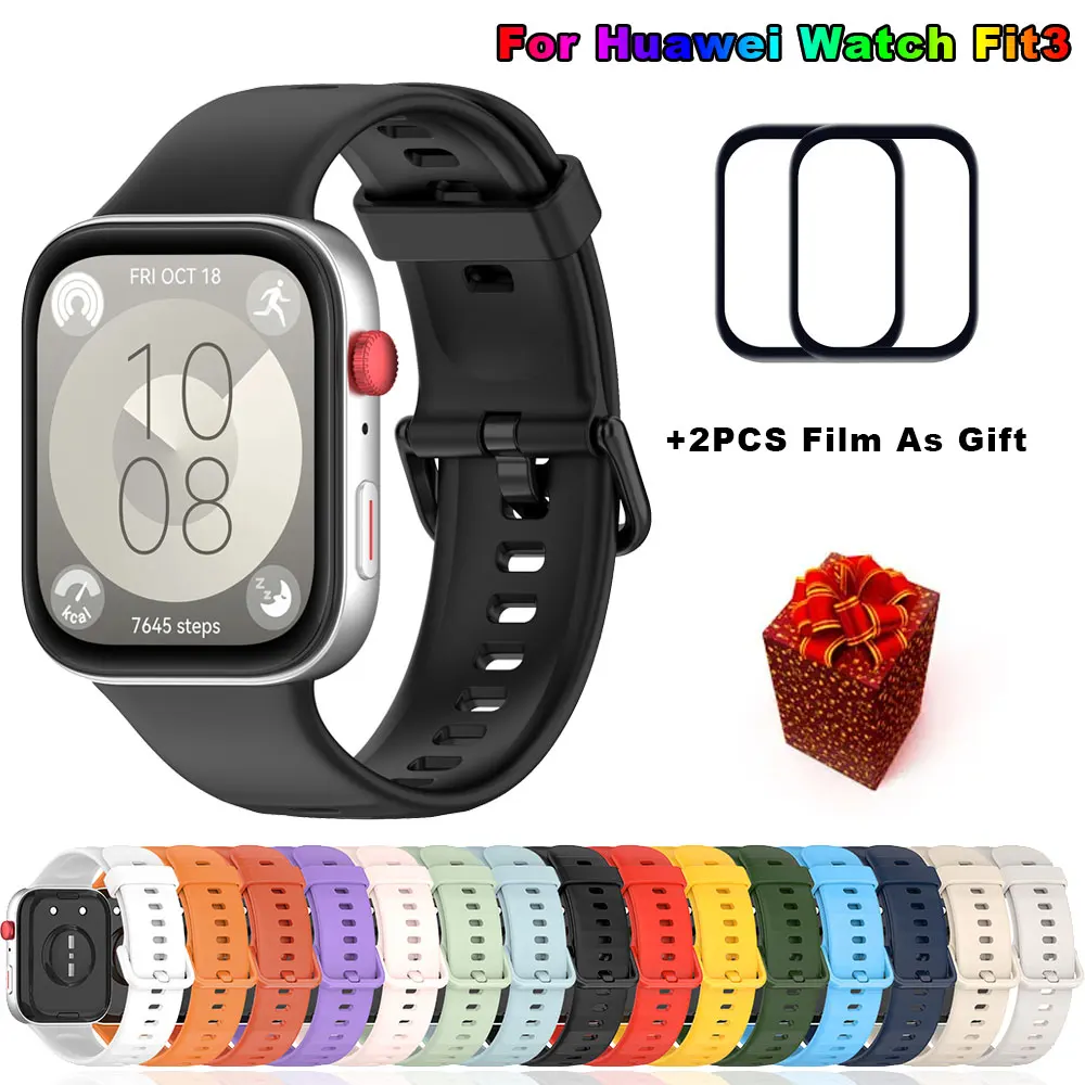 Ремешок + 3D Защитная пленка для Huawei Watch Fit 3 браслет спортивный силиконовый сменный Браслет Для Huawei Fit3 Correa аксессуары
Ремешок + 3D Защитная пленка для Huawei Watch Fit 3 браслет спортивный силиконовый сменный Браслет Для Huawei Fit3 Correa аксессуары