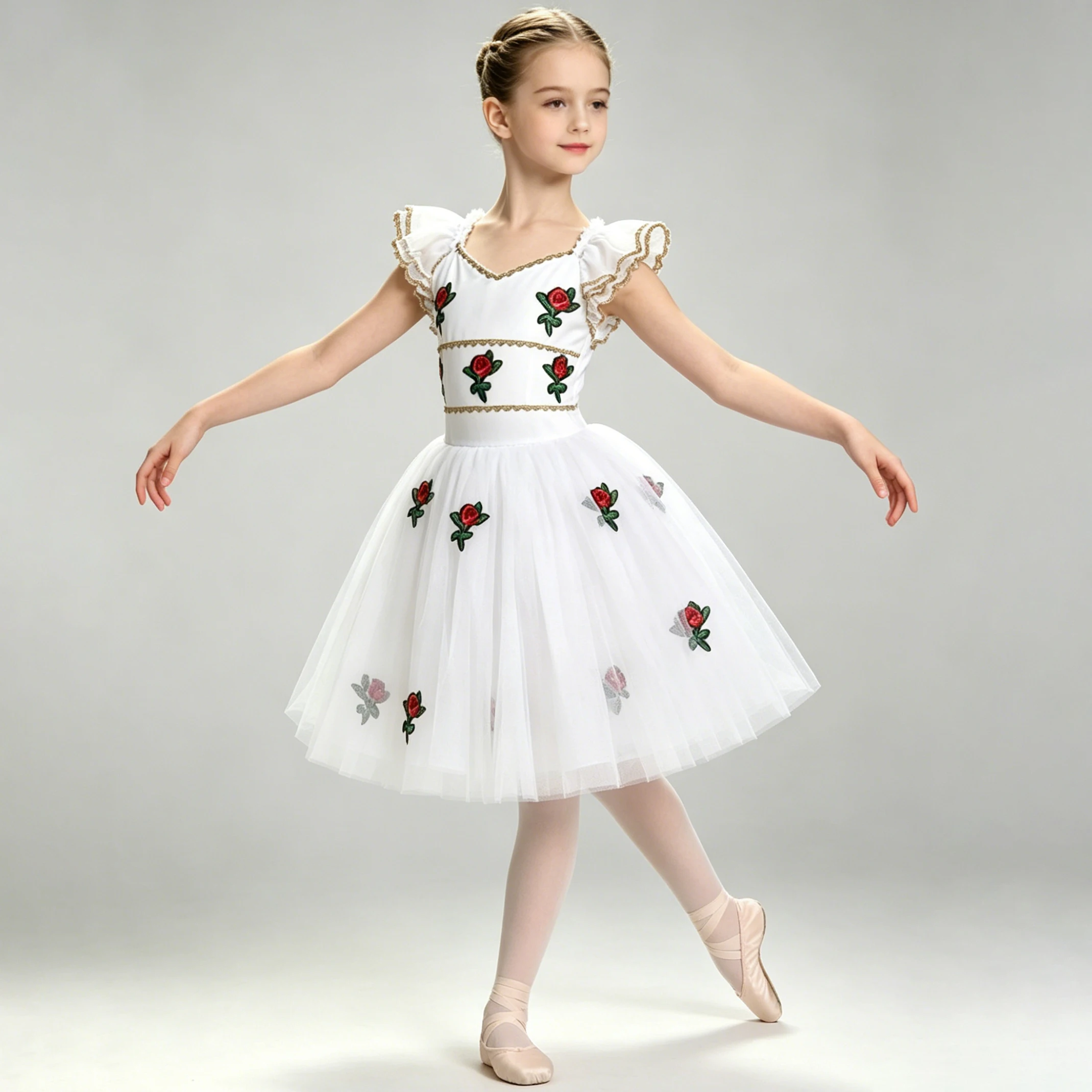 Professional Romantic Tutu long Ballet Gauzy Dress Fly Sleeve Flower Ballerina Party Dress Children Girl Ballet Dance Costumes
Professional Romantic Tutu long Ballet Gauzy Dress Fly Sleeve Flower Ballerina Party Dress Children Girl Ballet Dance Costumes