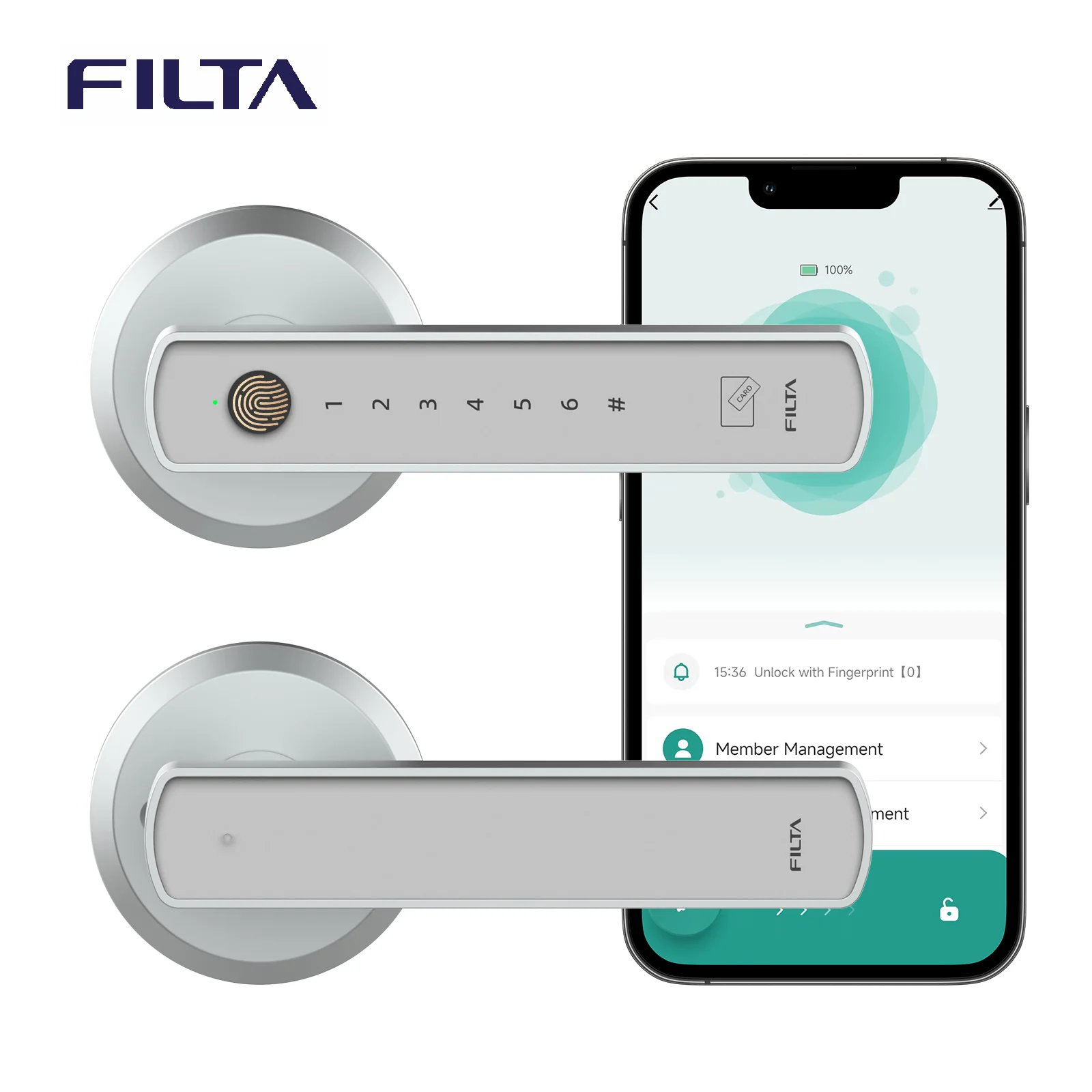 FILTA Smart Lock Keyless Entry Door Lock Fingerprint Passcode APP Control Card Electronic Keypad Deadbolt Lock Interior Door
FILTA Smart Lock Keyless Entry Door Lock Fingerprint Passcode APP Control Card Electronic Keypad Deadbolt Lock Interior Door