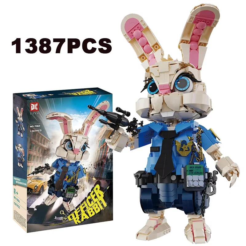 Набор строительных блоков «Кролик-полицейский» (1387 деталей), милый мультяшный кролик, развивающая игрушка-конструктор, подарок для мальчиков, девочек и взрослых
Набор строительных блоков «Кролик-полицейский» (1387 деталей), милый мультяшный кролик, развивающая игрушка-конструктор, подарок для мальчиков, девочек и взрослых