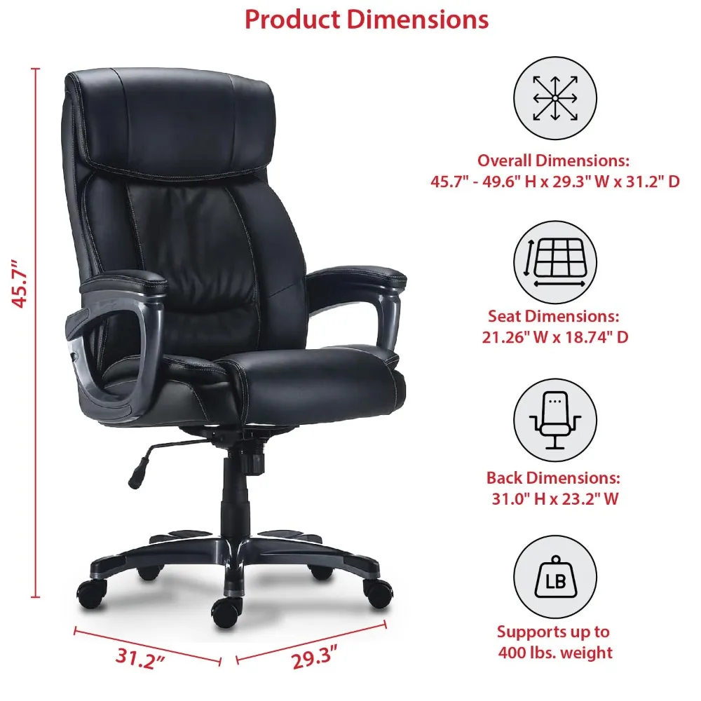 Lockland Ergonomic Managers Office Chair, Big & Tall Cushioned, Adjustable Height, Metal Frame, Bonded Leather, Customized
Lockland Ergonomic Managers Office Chair, Big & Tall Cushioned, Adjustable Height, Metal Frame, Bonded Leather, Customized