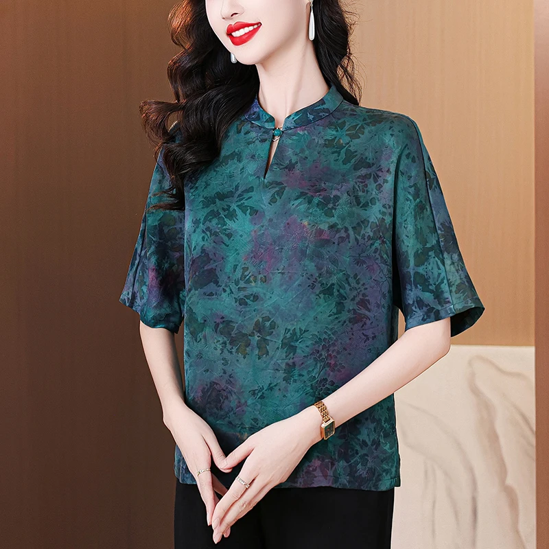 Summer Vintage Florla Embroidery Natural Silk Satin Tops and Blouses 2025 Casual Office Lady Print Shirt Elegant Bodycon Blouses
Summer Vintage Florla Embroidery Natural Silk Satin Tops and Blouses 2025 Casual Office Lady Print Shirt Elegant Bodycon Blouses