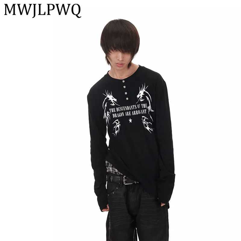 MWJLPWQ Embossed Pattern Irregular Cotton T-Shirt For Men Street Style Long Sleeve Hiphop Button Design Tops Spirng New 14395
MWJLPWQ Embossed Pattern Irregular Cotton T-Shirt For Men Street Style Long Sleeve Hiphop Button Design Tops Spirng New 14395