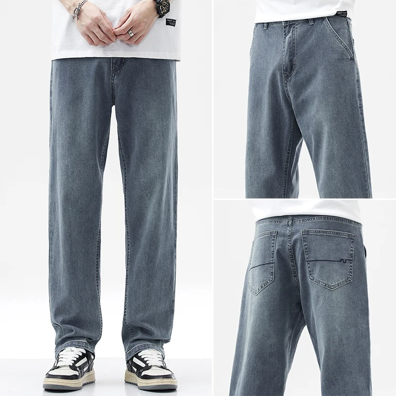 2025 Summer Men's Lightweight Stretch Jeans American Style Loose Straight Leg Youth Casual Breathable Comfort Office Ready
2025 Summer Men's Lightweight Stretch Jeans American Style Loose Straight Leg Youth Casual Breathable Comfort Office Ready
