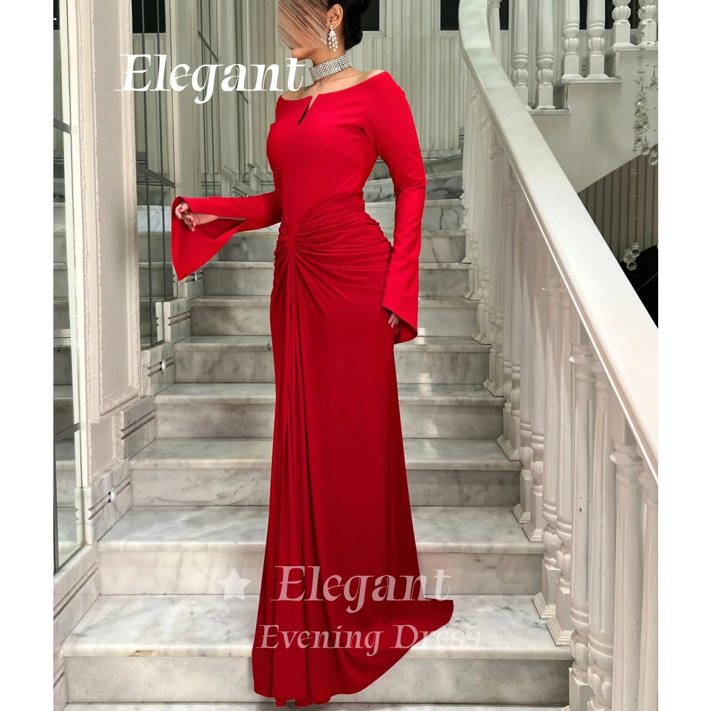 Red Pleated Ruched Evening Dresses Women Satin Formal Prom Dress Saudi Women Off Shoulder Mermaid Wedding Dress Customized
Red Pleated Ruched Evening Dresses Women Satin Formal Prom Dress Saudi Women Off Shoulder Mermaid Wedding Dress Customized