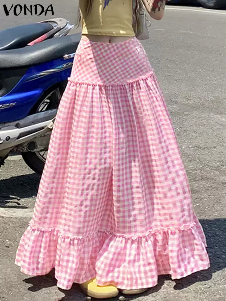 VONDA Women Maxi Skirts 2025 Bohemian A-Line Plaid Overskirts Female Holiday Summer Beach Casual Ruffled Skirts Femininas
VONDA Women Maxi Skirts 2025 Bohemian A-Line Plaid Overskirts Female Holiday Summer Beach Casual Ruffled Skirts Femininas