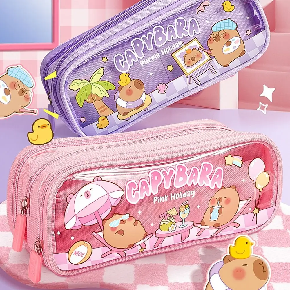 Fashion Cute Capybara Pencil Case Large Capacity Portable Storage Bag Three Layer Creative Stationery Bag Student Supplies
Fashion Cute Capybara Pencil Case Large Capacity Portable Storage Bag Three Layer Creative Stationery Bag Student Supplies