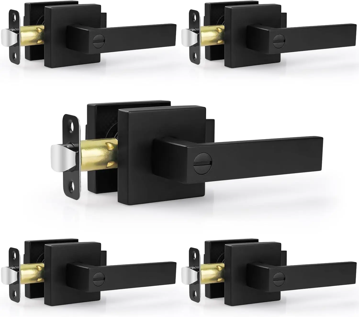 Black Door Handles Interior Door Knobs, Keyless Privacy Door Lock, Heavy Duty Zinc Alloy Door Leverset for Bedrooms Bathrooms
Black Door Handles Interior Door Knobs, Keyless Privacy Door Lock, Heavy Duty Zinc Alloy Door Leverset for Bedrooms Bathrooms