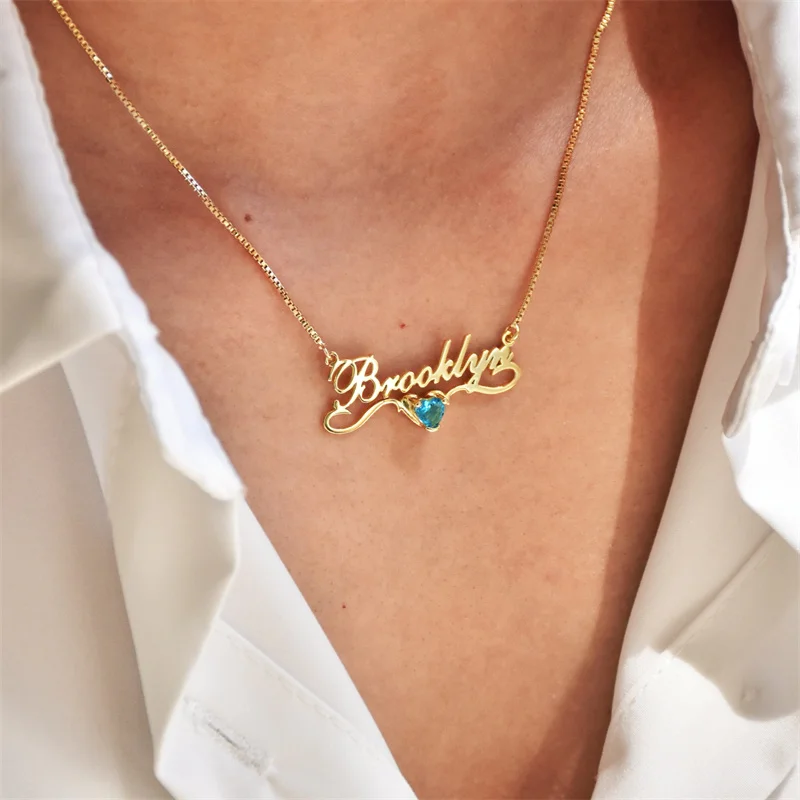 Custom Name Necklace Gold Box Chain Birthstone Necklace For Women Stainless Steel Necklace Personalized Necklace Nameplate
Custom Name Necklace Gold Box Chain Birthstone Necklace For Women Stainless Steel Necklace Personalized Necklace Nameplate