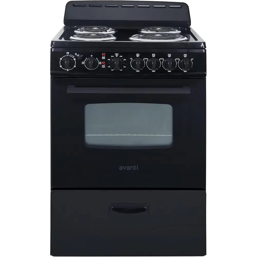 Electric Range Oven Compact Design, 2.6-Cu.t. acity with 4 Coil Burners, ed Glass Oven Door, Storage Der and Broiler with Pan Pe
Electric Range Oven Compact Design, 2.6-Cu.t. acity with 4 Coil Burners, ed Glass Oven Door, Storage Der and Broiler with Pan Pe