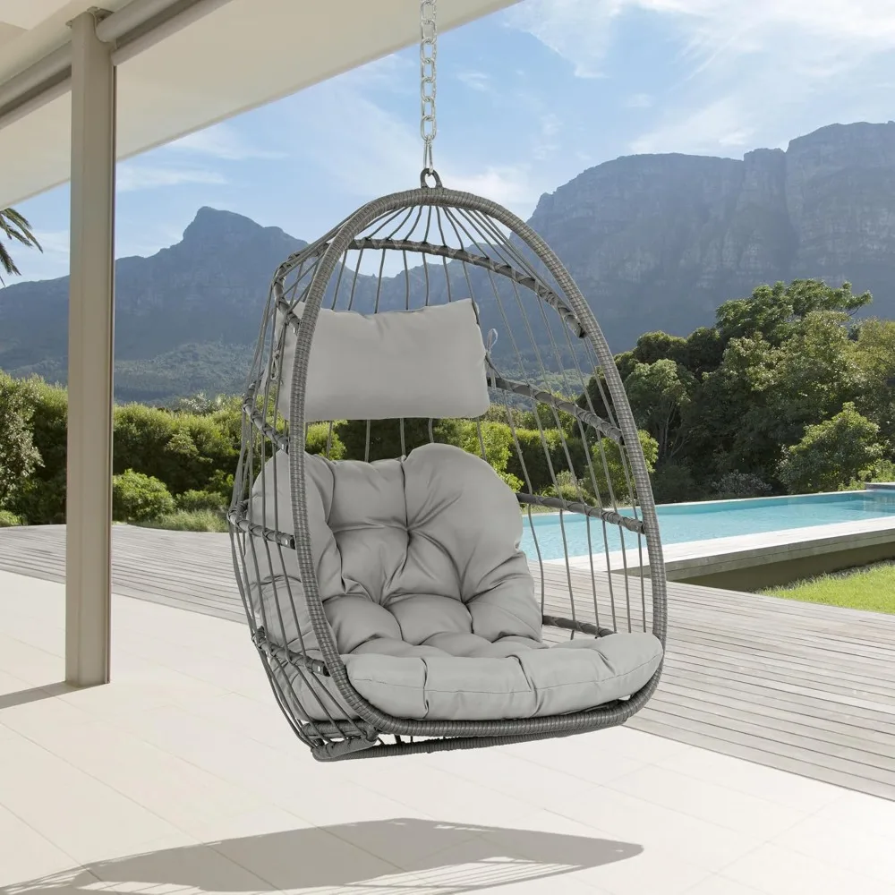 Wicker Rattan Hammock Egg Swing Chair with Hanging Chain, Aluminum Frame and UV Resistant Cushion, Indoor Outdoor Bedroom
Wicker Rattan Hammock Egg Swing Chair with Hanging Chain, Aluminum Frame and UV Resistant Cushion, Indoor Outdoor Bedroom