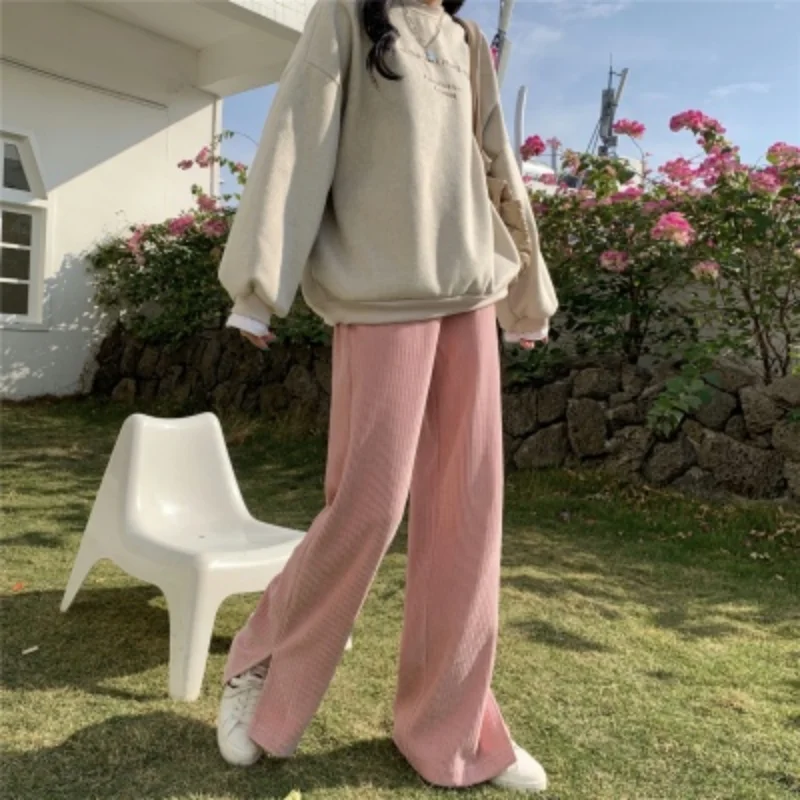 Fashion Bottoms Pink Tie Dye Casual Pants Corduroy High Waist Wide Leg Pants Vintage Straight Bind Feet Trouser Ladies Spring
Fashion Bottoms Pink Tie Dye Casual Pants Corduroy High Waist Wide Leg Pants Vintage Straight Bind Feet Trouser Ladies Spring