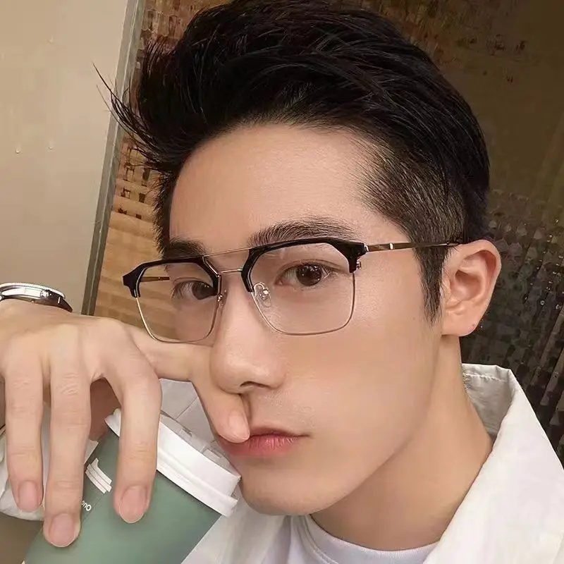 Designer Eyebrow Line Semi Frame Glasses Metal Blue Light Blocking Trendy Eye Protection High Quality Statement Optical Eyewear
Designer Eyebrow Line Semi Frame Glasses Metal Blue Light Blocking Trendy Eye Protection High Quality Statement Optical Eyewear