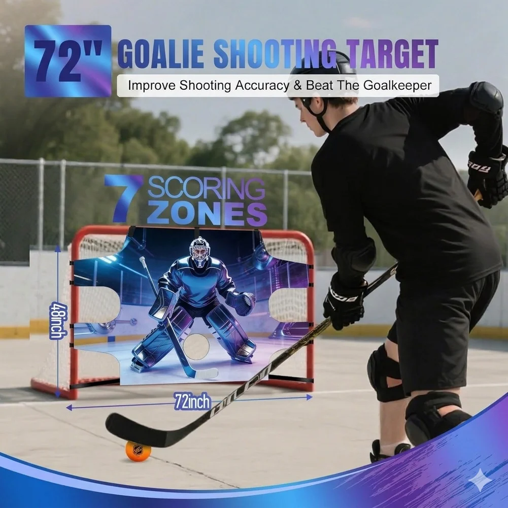 72*48inch Hockey Training Target Thickened Nylon Fabric Realistic Goalkeeper Design Skill Development Tool For Hockey Practice
72*48inch Hockey Training Target Thickened Nylon Fabric Realistic Goalkeeper Design Skill Development Tool For Hockey Practice