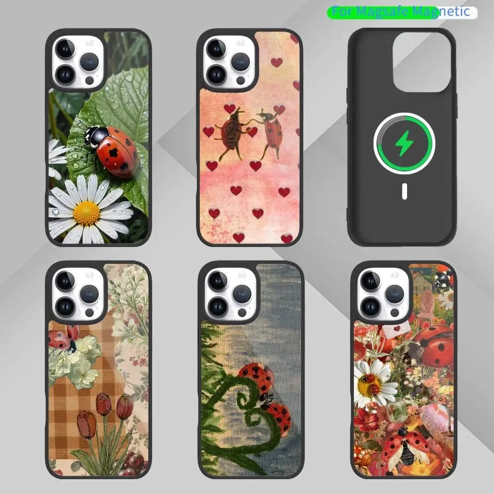 Милый чехол для телефона с изображением божьей коровки с насекомыми для iPhone 17,16,15,14,13 Plus, Pro Max, магнитный для беспроводной зарядки Magsafe
Милый чехол для телефона с изображением божьей коровки с насекомыми для iPhone 17,16,15,14,13 Plus, Pro Max, магнитный для беспроводной зарядки Magsafe