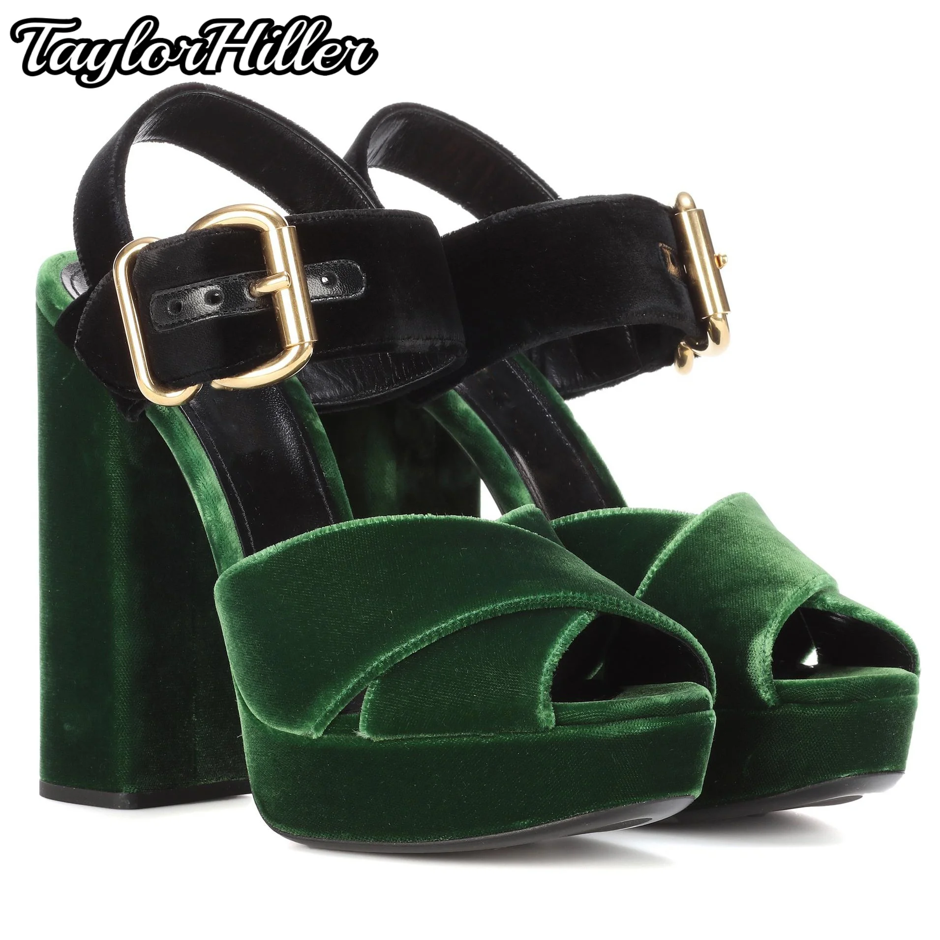 Velvet Cross Strap Platfrom Heeled Sandals Peep Toe Block Heel Buckle Strap Shoes Women Mixed Color Solid Shallow High Heels New
Velvet Cross Strap Platfrom Heeled Sandals Peep Toe Block Heel Buckle Strap Shoes Women Mixed Color Solid Shallow High Heels New