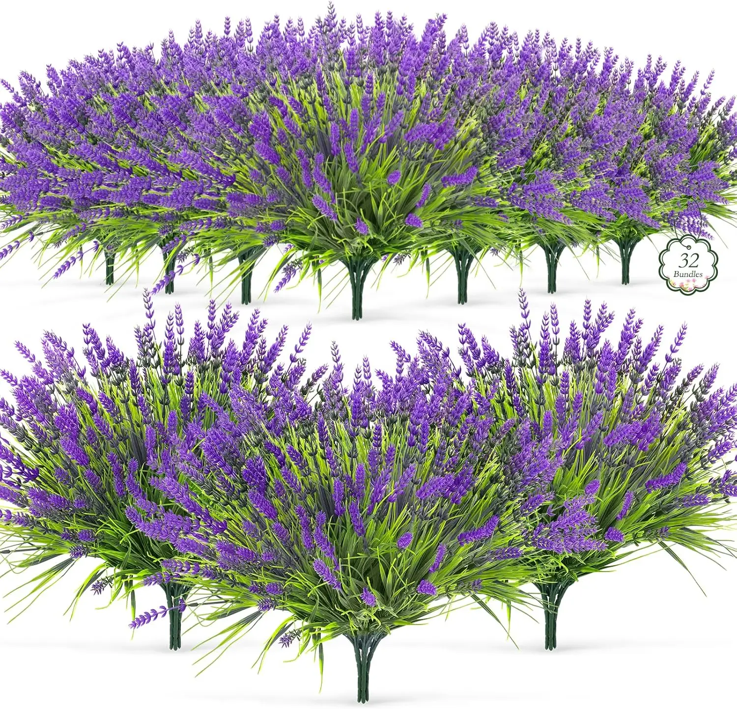 32 Bundles Faux Lavender Plants Outdoor, UV Resistant Artificial Lavender Flowers with Monkey Grass for Garden, Patio, P
32 Bundles Faux Lavender Plants Outdoor, UV Resistant Artificial Lavender Flowers with Monkey Grass for Garden, Patio, P