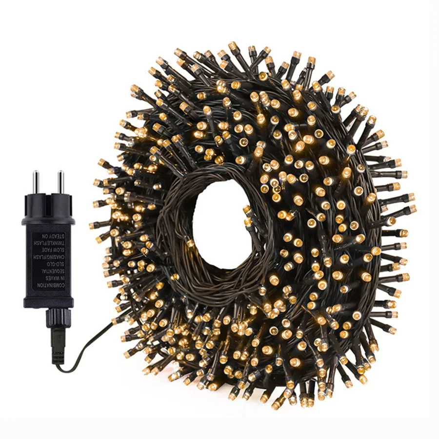 Green Wire String Lights Outdoor 20M 50M 100M Plug in Christmas Garland Light Waterproof LED Fairy Light 8 Modes for Tree Decor
Green Wire String Lights Outdoor 20M 50M 100M Plug in Christmas Garland Light Waterproof LED Fairy Light 8 Modes for Tree Decor