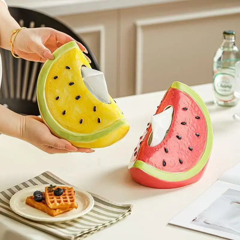 Ceramic Watermelon Lemon Creative Decorative Paper Box Living Room Desktop Decoration 
Ceramic Watermelon Lemon Creative Decorative Paper Box Living Room Desktop Decoration