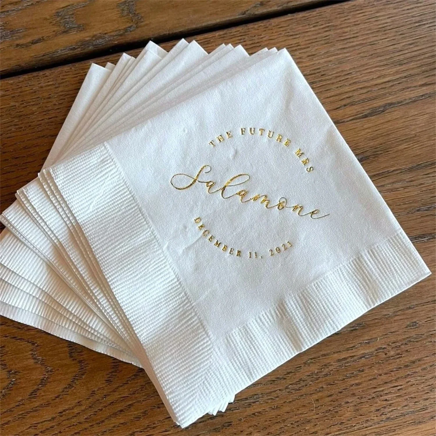 50 PCS Future Mrs Personalized Bridal Shower Napkins - Bridal Shower - Rehearsal Dinner - Engagement Party Napkins
50 PCS Future Mrs Personalized Bridal Shower Napkins - Bridal Shower - Rehearsal Dinner - Engagement Party Napkins
