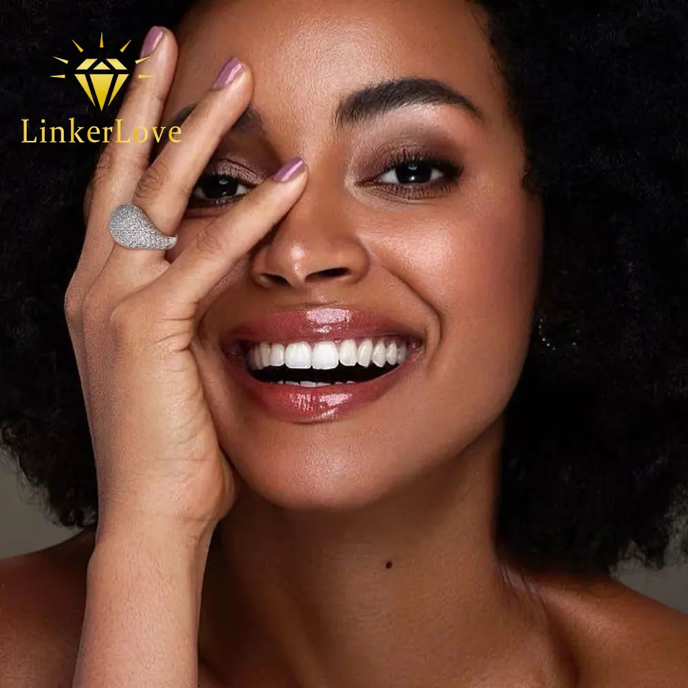 LinkerLove Iced Out Moissanite Dome Ring for Women 925 Sterling Silver Wide Band Chunky Statement Ring HipHop Style Jewelry Gift
LinkerLove Iced Out Moissanite Dome Ring for Women 925 Sterling Silver Wide Band Chunky Statement Ring HipHop Style Jewelry Gift