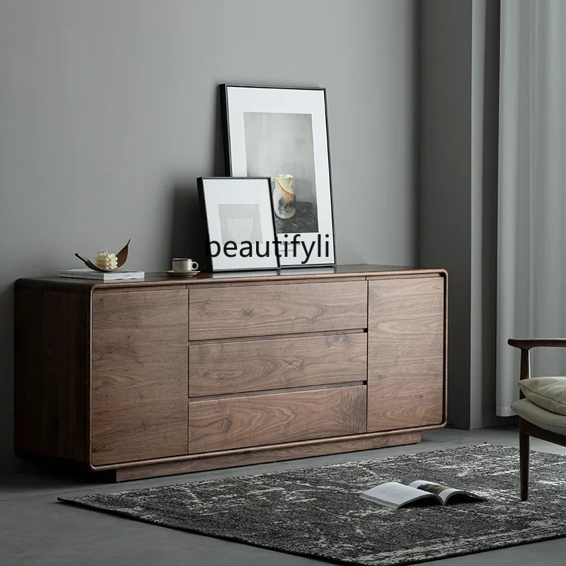 F North American black walnut solid wood dining side cabinet, storage TV cabinet, Nordic log wabi-sabi wind side cabinet
F North American black walnut solid wood dining side cabinet, storage TV cabinet, Nordic log wabi-sabi wind side cabinet