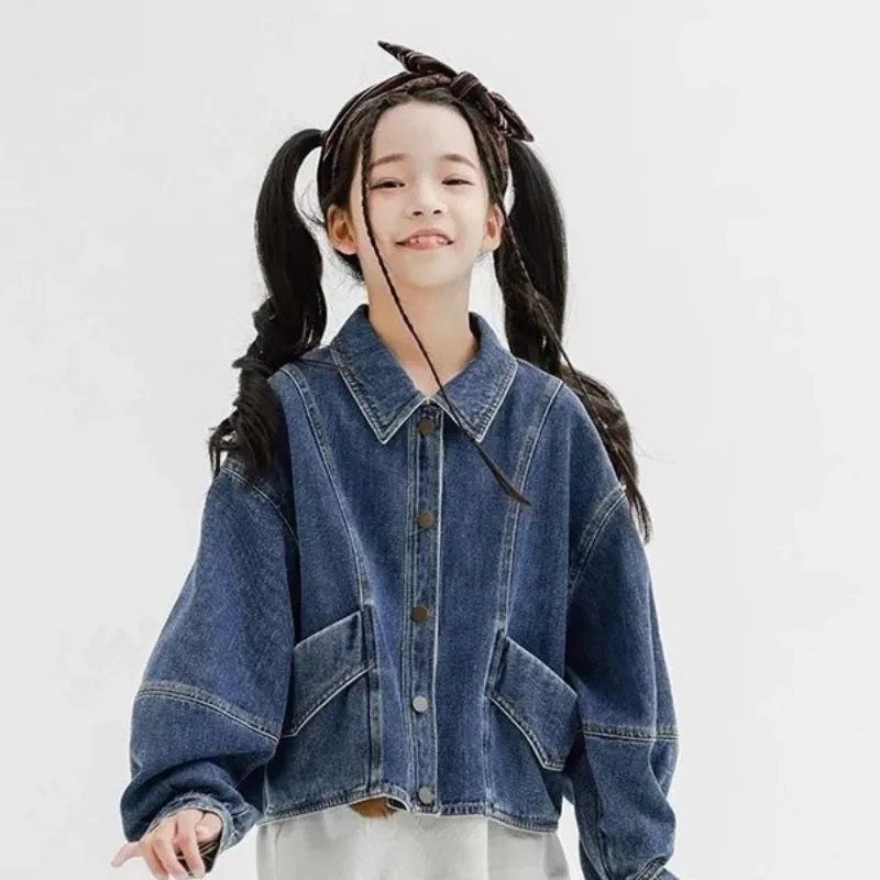 Girls Denim Jacket Spring Autumn Kids Casual Loose Jean Coat Vintage Fashion Children Outerwear
Girls Denim Jacket Spring Autumn Kids Casual Loose Jean Coat Vintage Fashion Children Outerwear