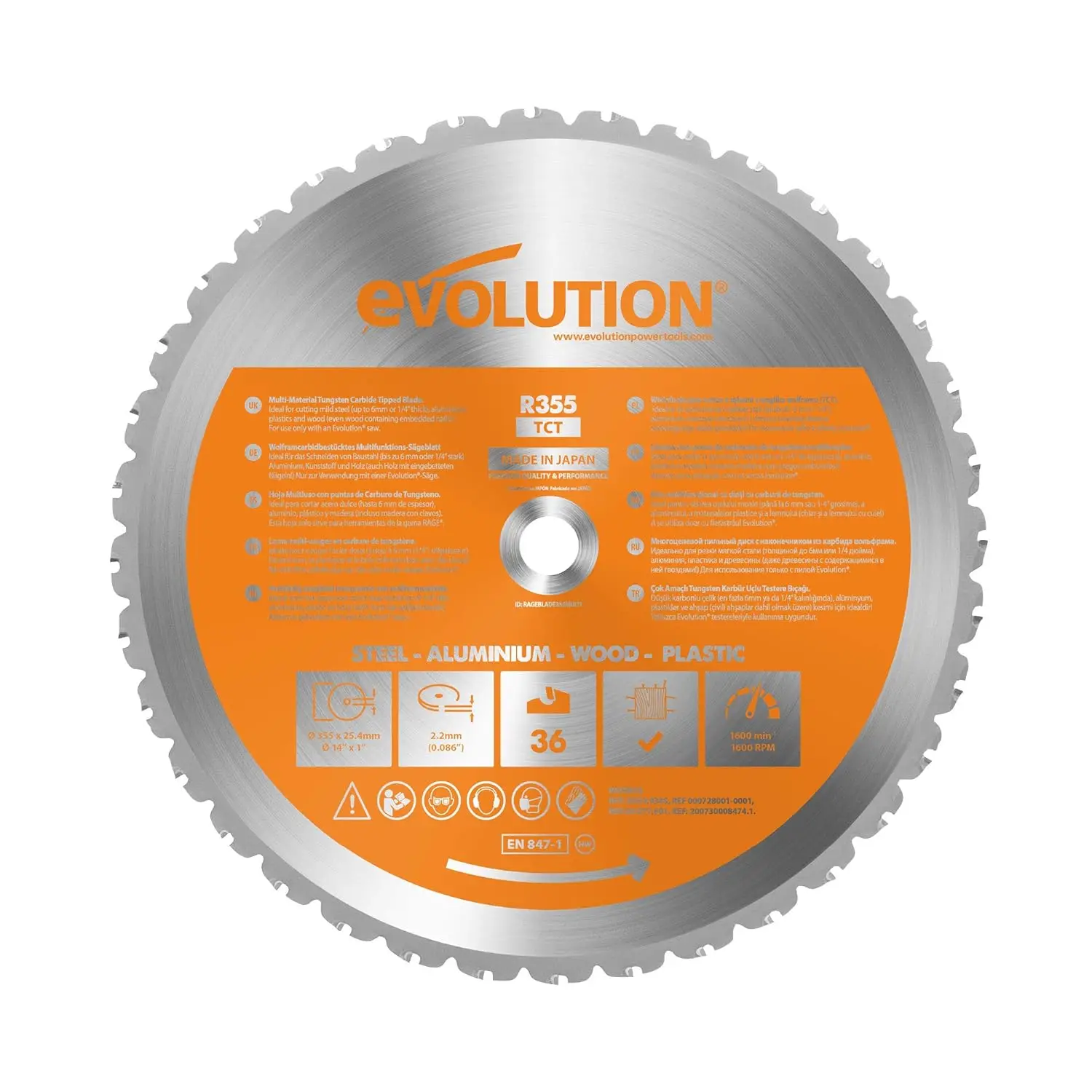 14" Multi-Material Blade for Chop Saw - Cuts Wood, Steel, Aluminum, Plastic, No Sparks
14" Multi-Material Blade for Chop Saw - Cuts Wood, Steel, Aluminum, Plastic, No Sparks