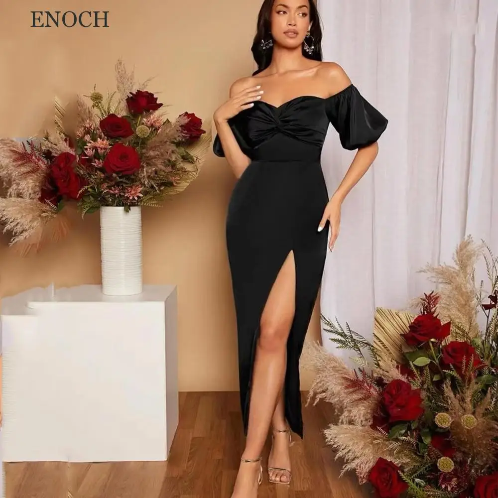ENOCH Sweetheart Side Split Mermaid Cocktail Dresses Off The Shoulder Backless Party Dresses Puff Sleeves Custom Made Summer
ENOCH Sweetheart Side Split Mermaid Cocktail Dresses Off The Shoulder Backless Party Dresses Puff Sleeves Custom Made Summer